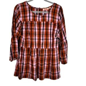 EVRI Orange Pink Black Design Lightweight Loose Fit Top Size 0X